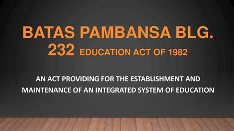 seo232|BATAS PAMBANSA BLG. 232 .